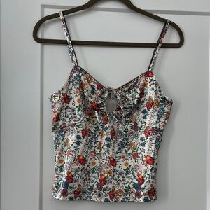 Topshop NWT Floral Print Sleeveless Top with Keyhole